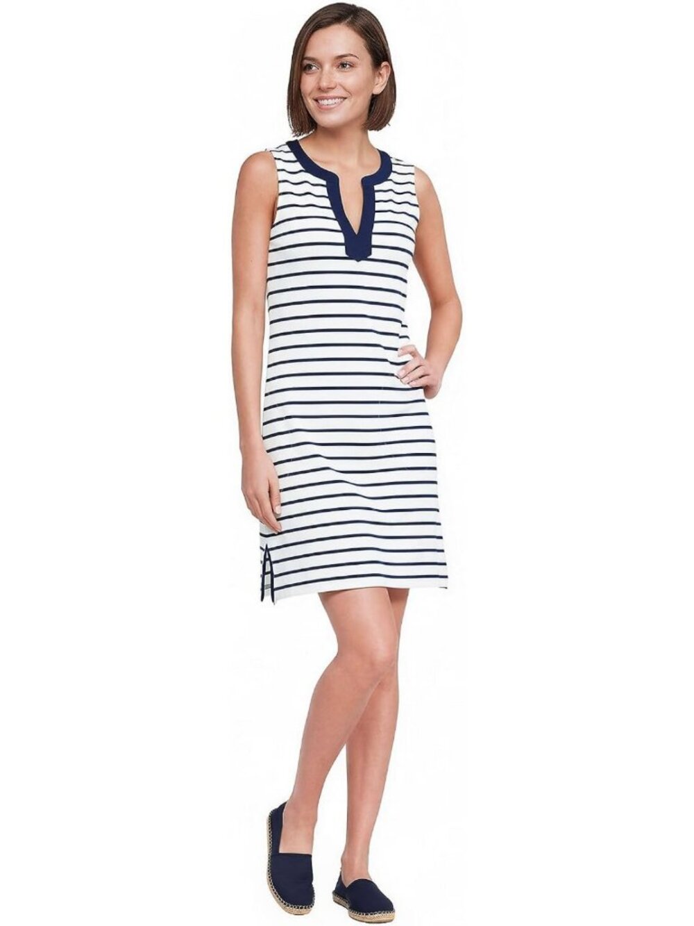 Cotton Jersey Notch Neck Dress for Women | Stylish Soutache Detail, Casual Chic